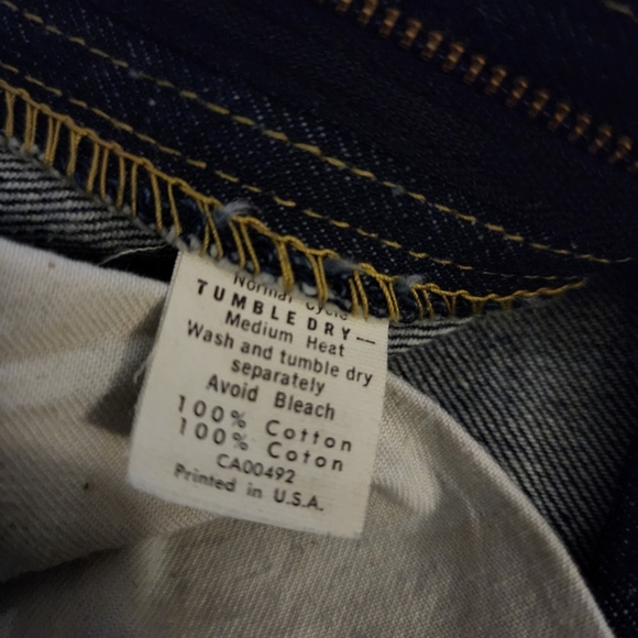 Vintage x 60s Lee Flare Bell Bottom Dark Wash Jean - Picture 7 of 8